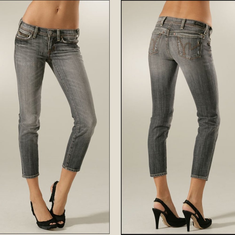 Citizens of Humanity Gray Exene Ankle Skinny Jeans Black Berlin 26